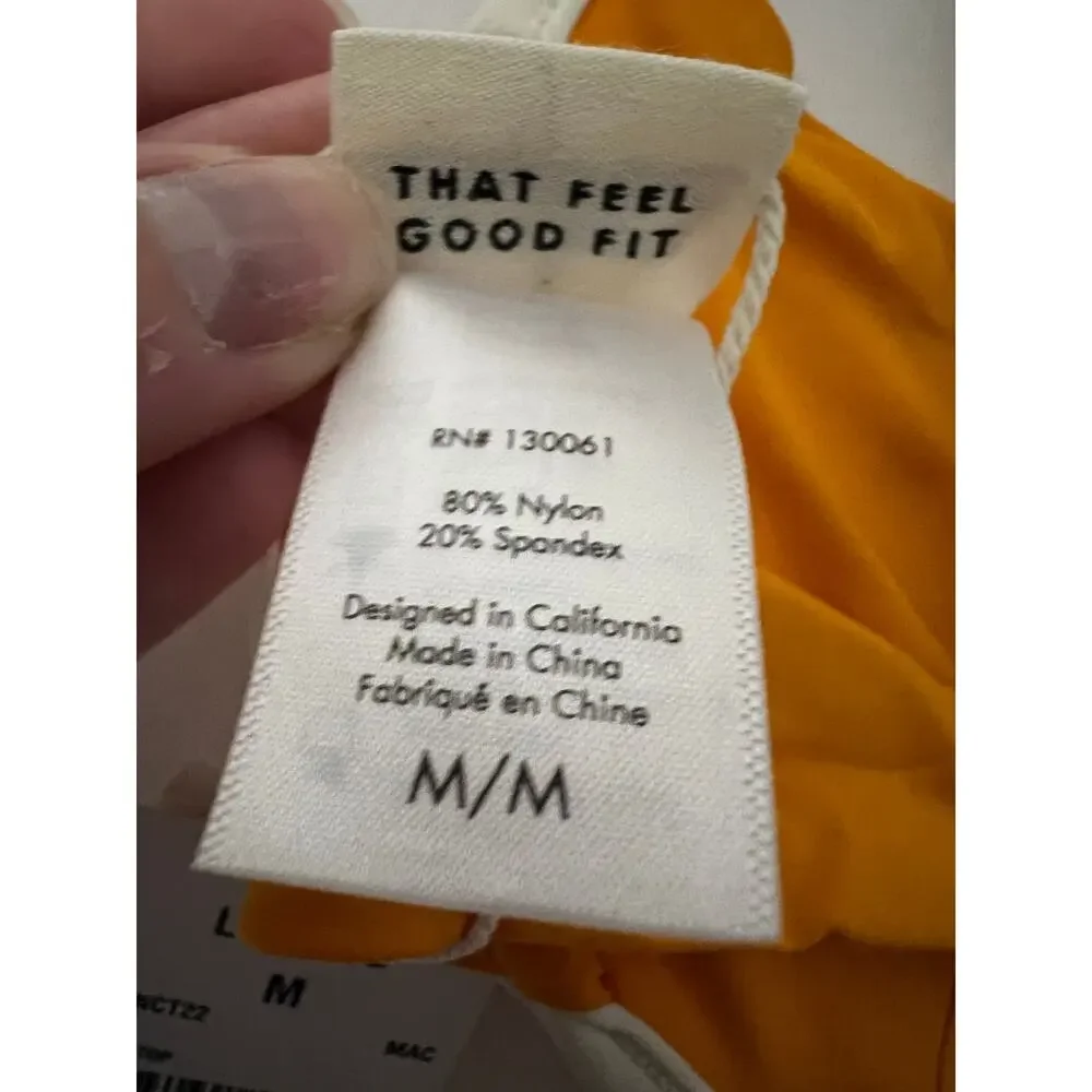 NWT L*Space Women's Nico Bikini Top Adjustable Straps Mango Orange Cream Size M